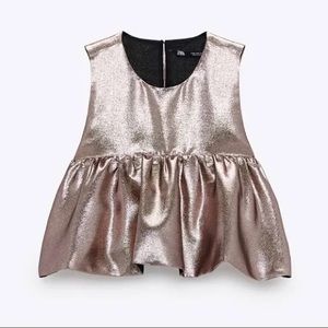 Zara Shimmery Ruffled Top